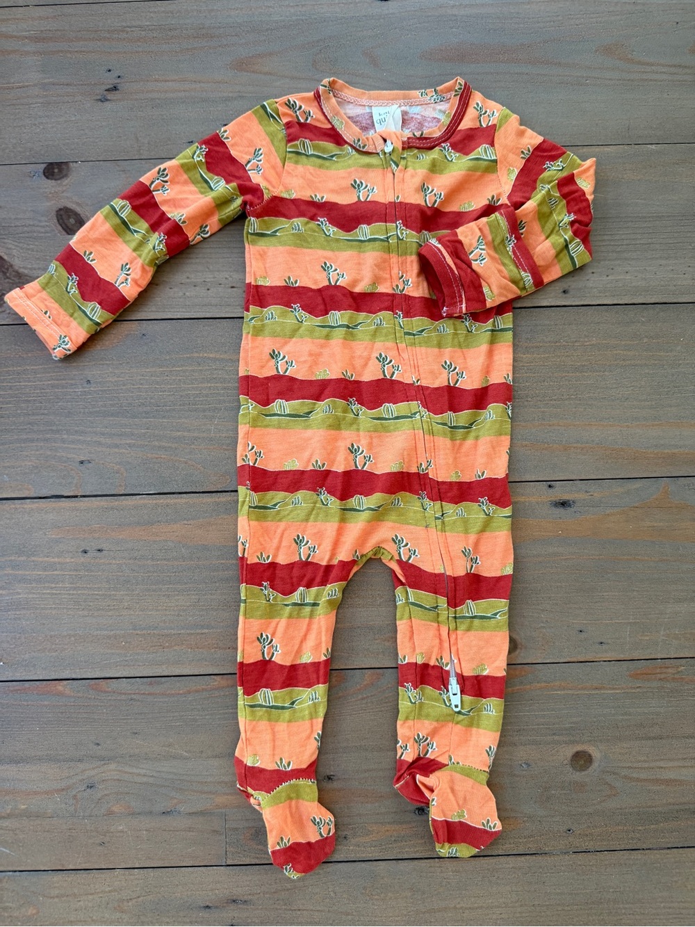 Like New Kate Quinn Two-Way Zip Modal Cactus Footie - 0-3 Months